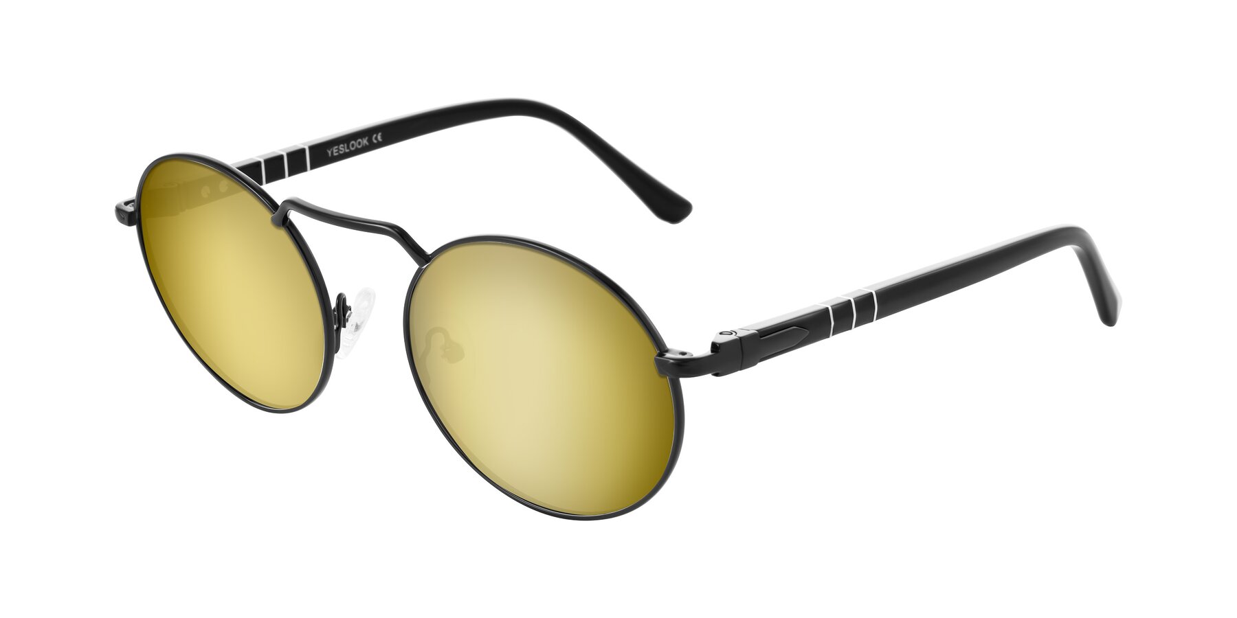 Angle of Parrong in Black with Gold Mirrored Lenses