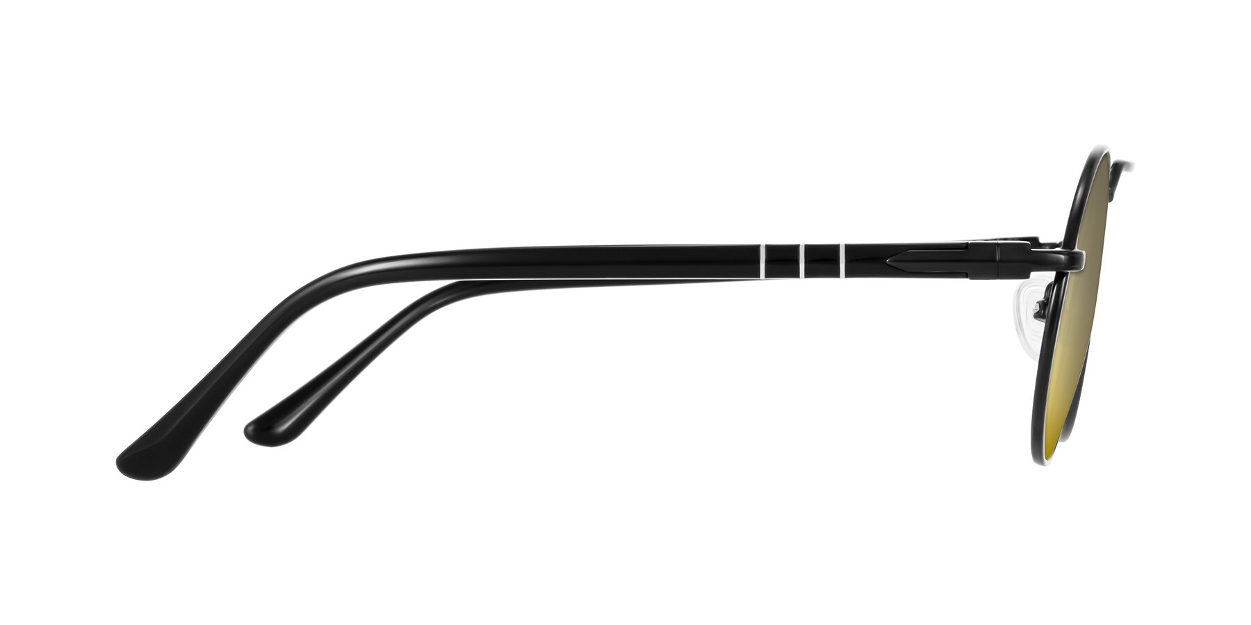 Side of Parrong in Black with Gold Mirrored Lenses