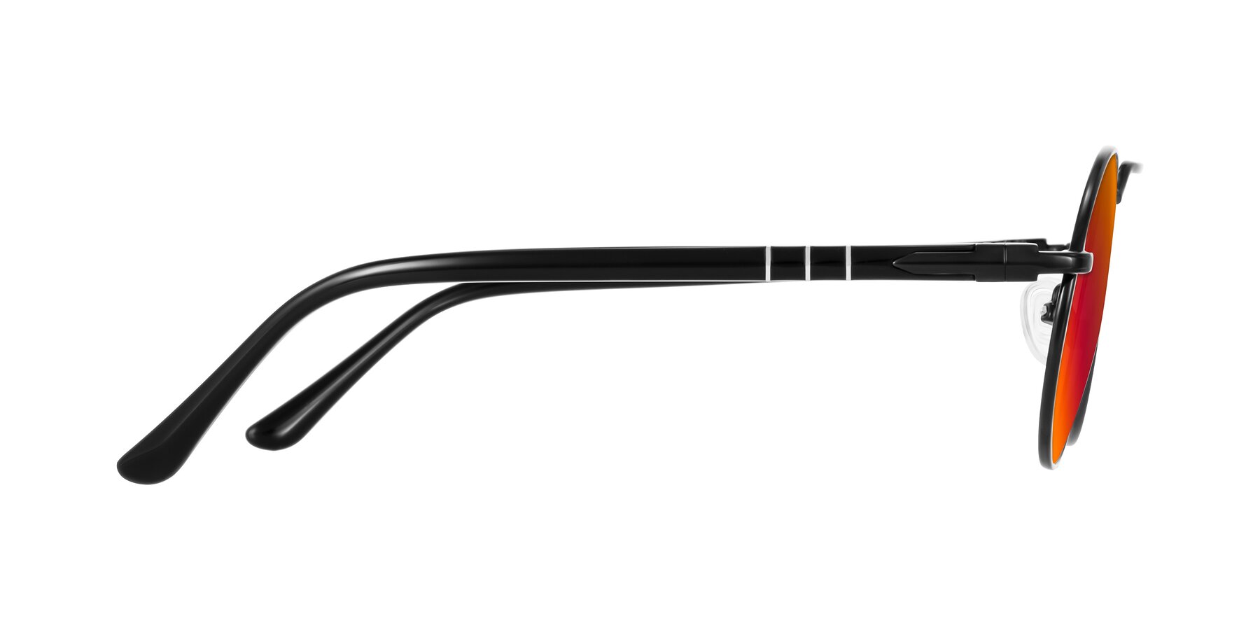 Side of Parrong in Black with Red Gold Mirrored Lenses