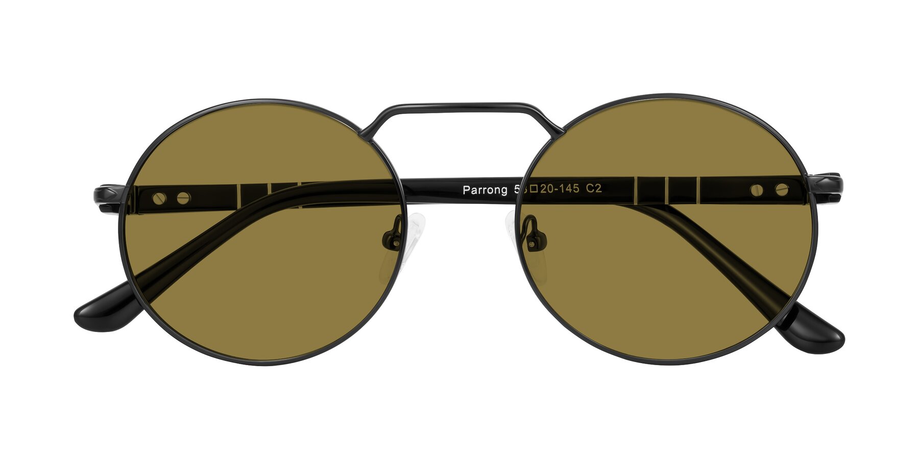 Folded Front of Parrong in Black with Brown Polarized Lenses