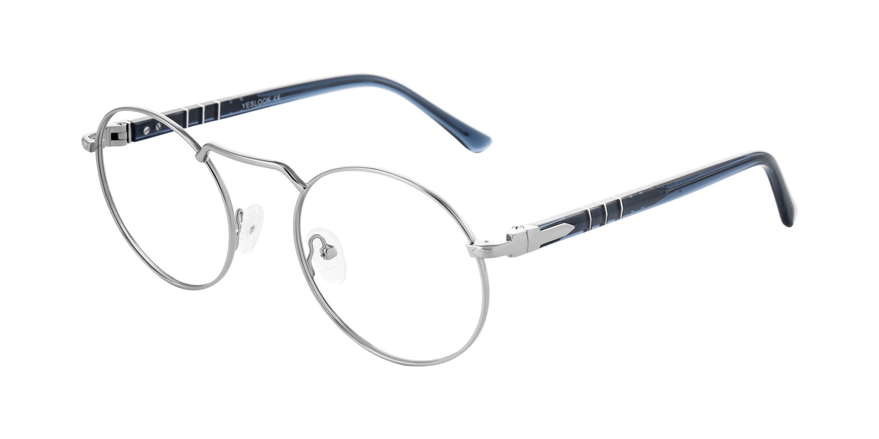 Angle of Parrong in Silver with Clear Eyeglass Lenses