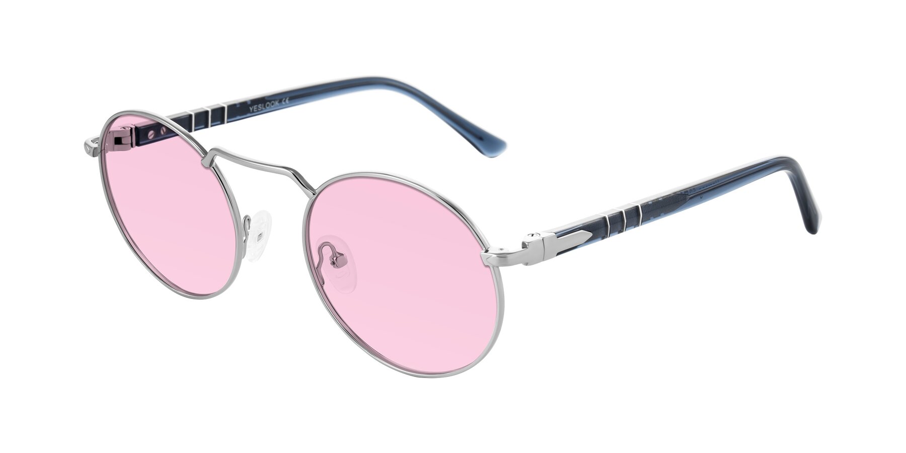 Angle of Parrong in Silver with Light Pink Tinted Lenses