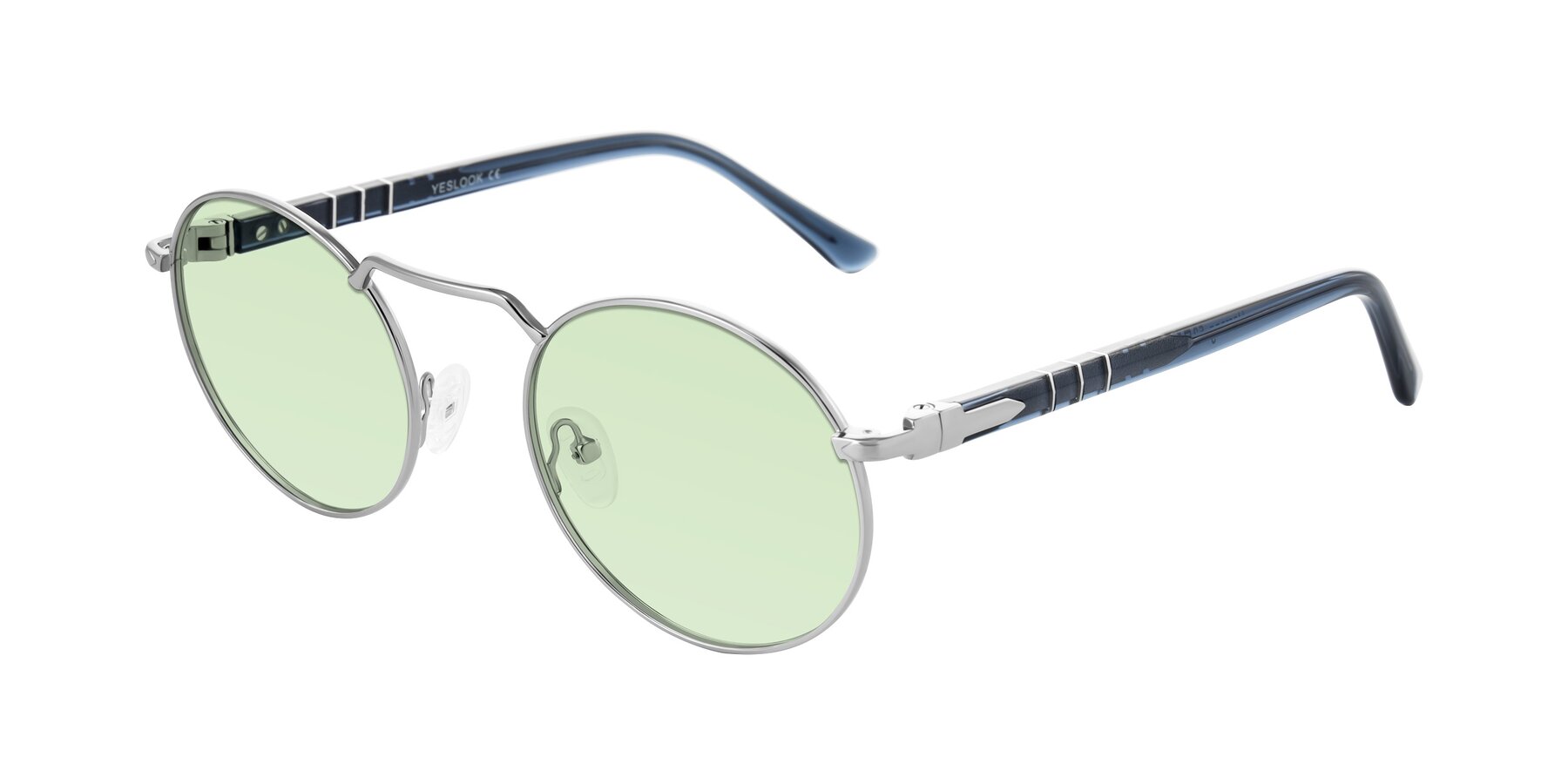 Angle of Parrong in Silver with Light Green Tinted Lenses