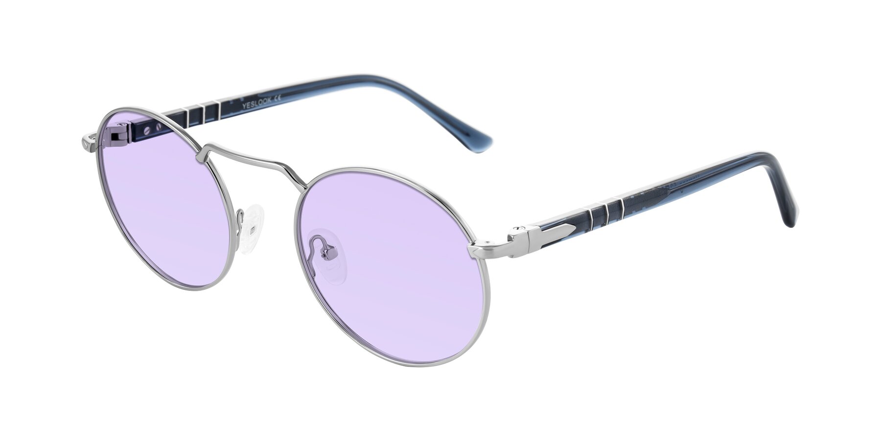 Angle of Parrong in Silver with Light Purple Tinted Lenses