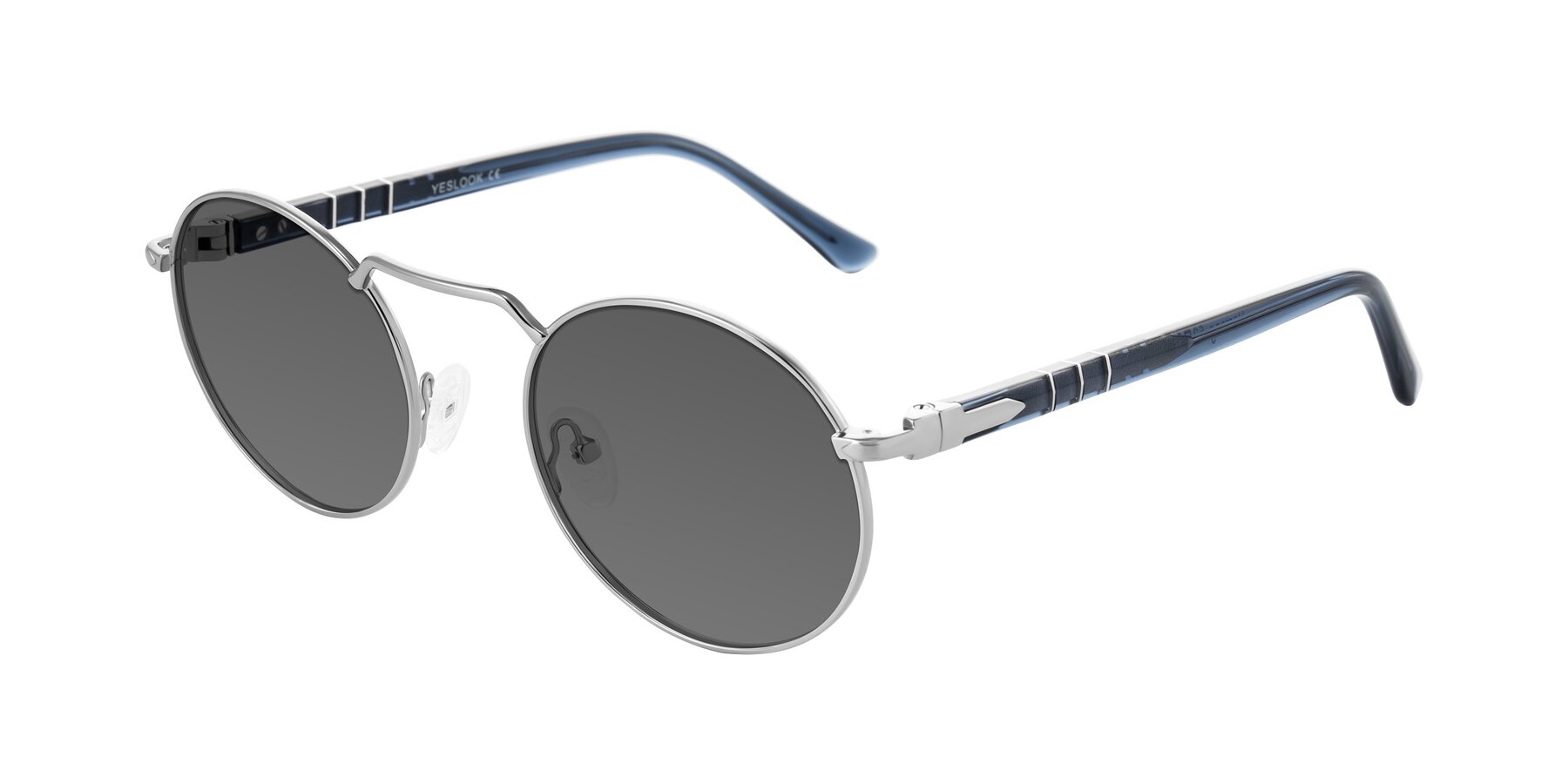 Angle of Parrong in Silver with Medium Gray Tinted Lenses