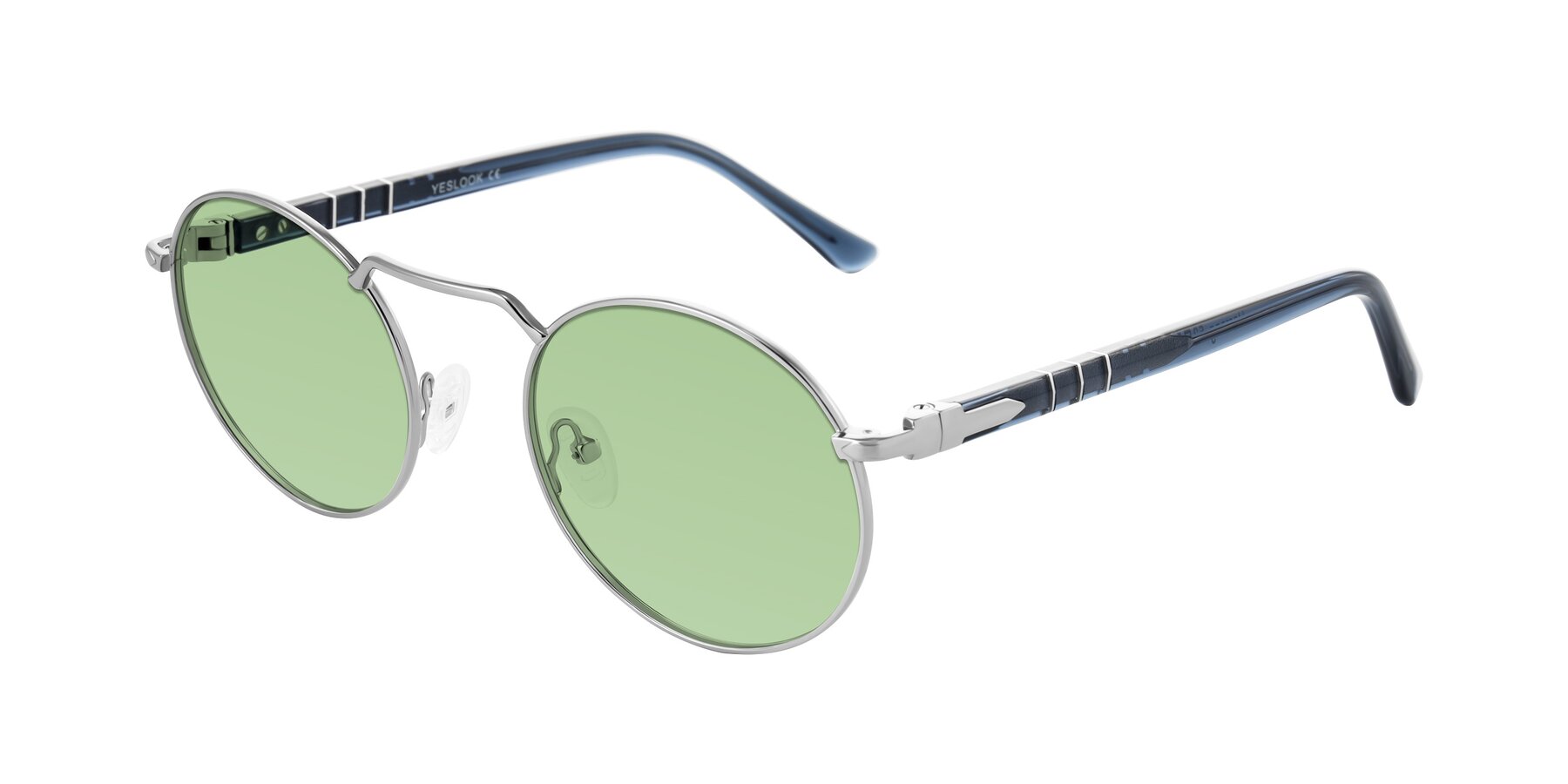Angle of Parrong in Silver with Medium Green Tinted Lenses
