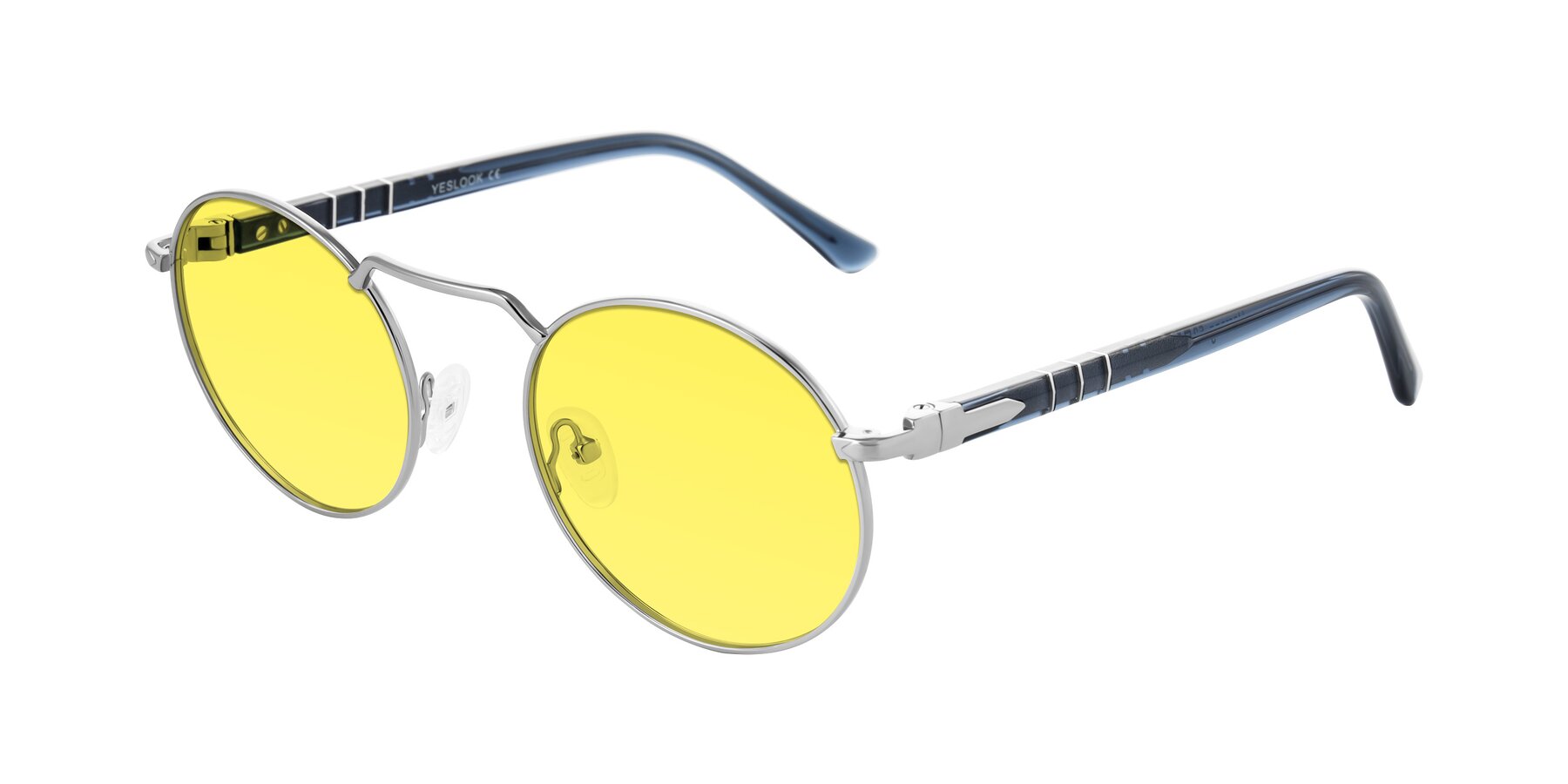 Angle of Parrong in Silver with Medium Yellow Tinted Lenses
