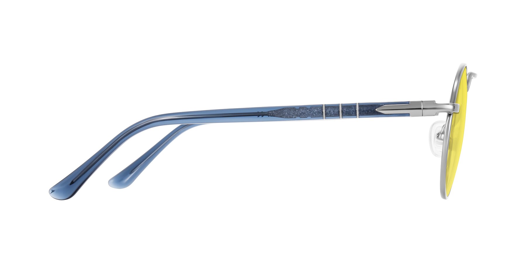Side of Parrong in Silver with Medium Yellow Tinted Lenses