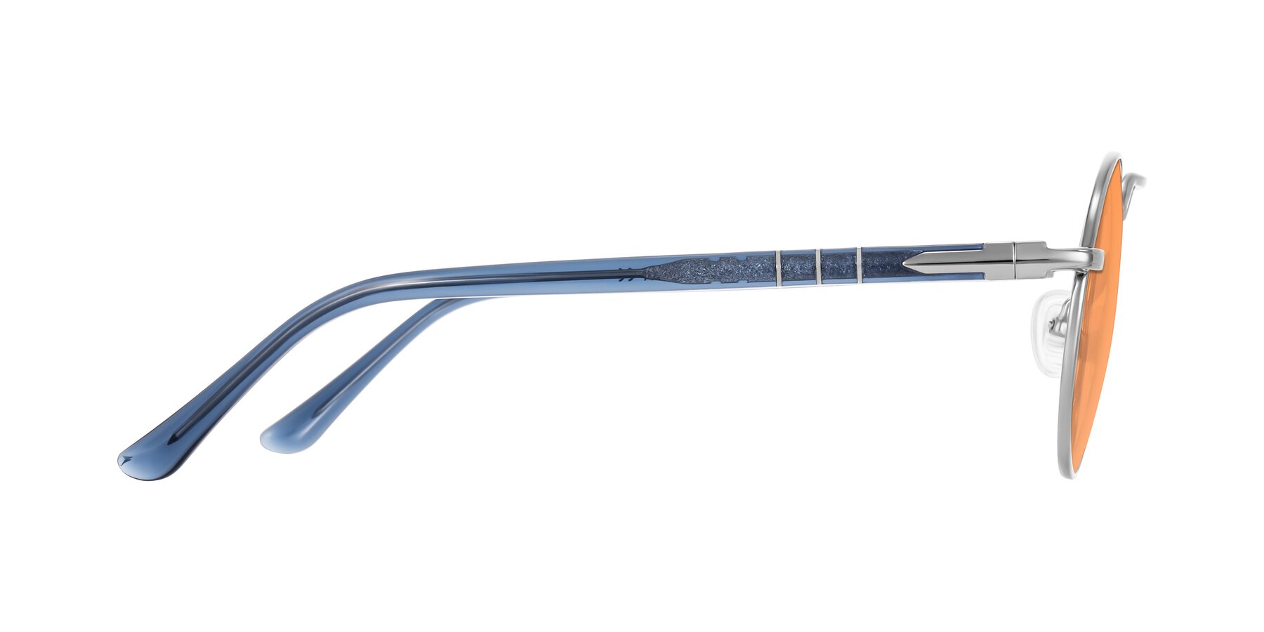 Side of Parrong in Silver with Medium Orange Tinted Lenses