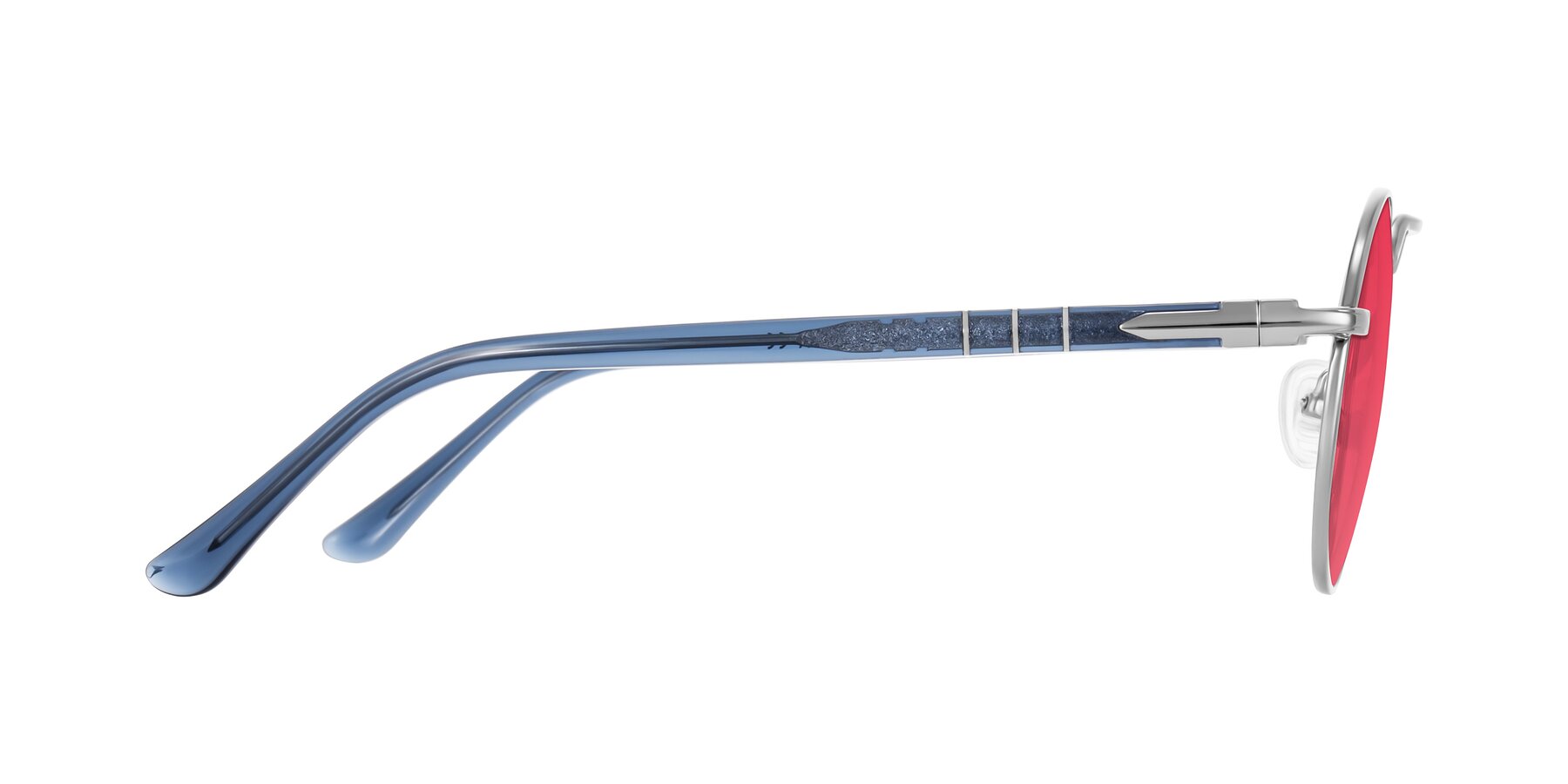 Side of Parrong in Silver with Red Tinted Lenses