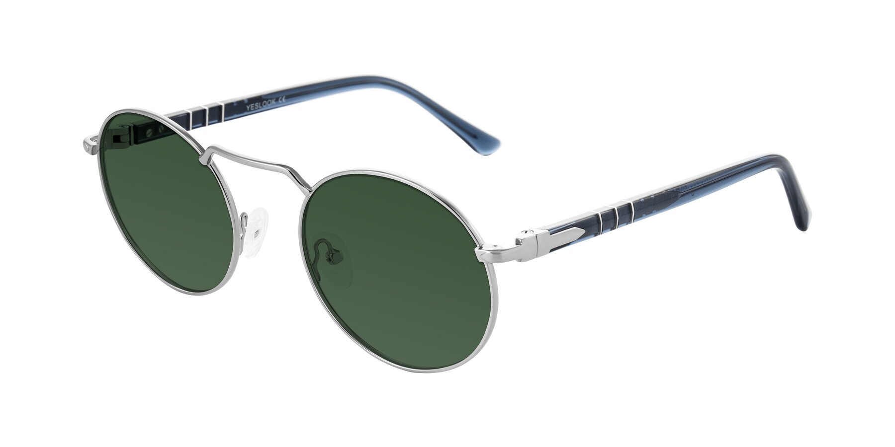 Angle of Parrong in Silver with Green Tinted Lenses