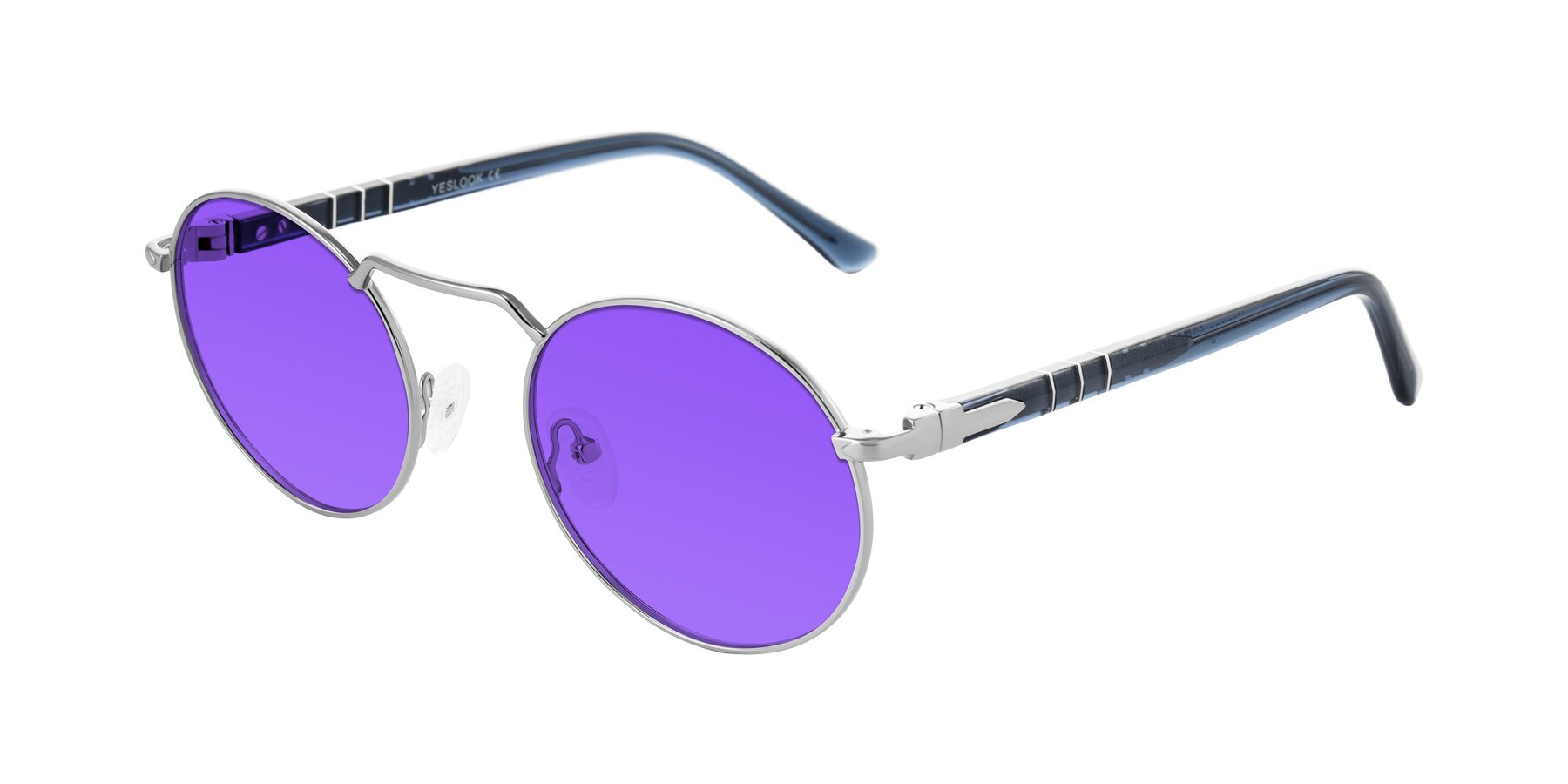 Angle of Parrong in Silver with Purple Tinted Lenses