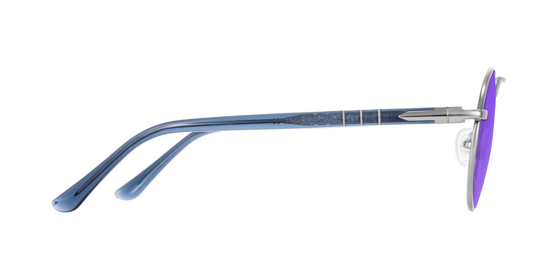 Side of Parrong in Silver with Purple Tinted Lenses