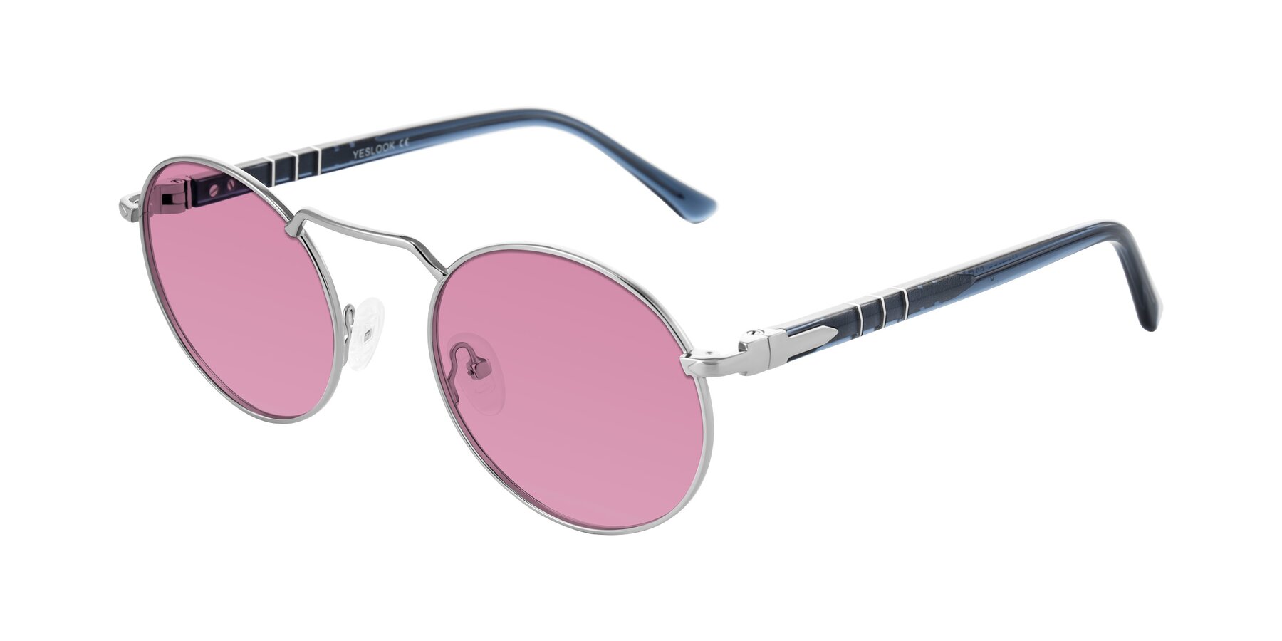 Angle of Parrong in Silver with Medium Wine Tinted Lenses