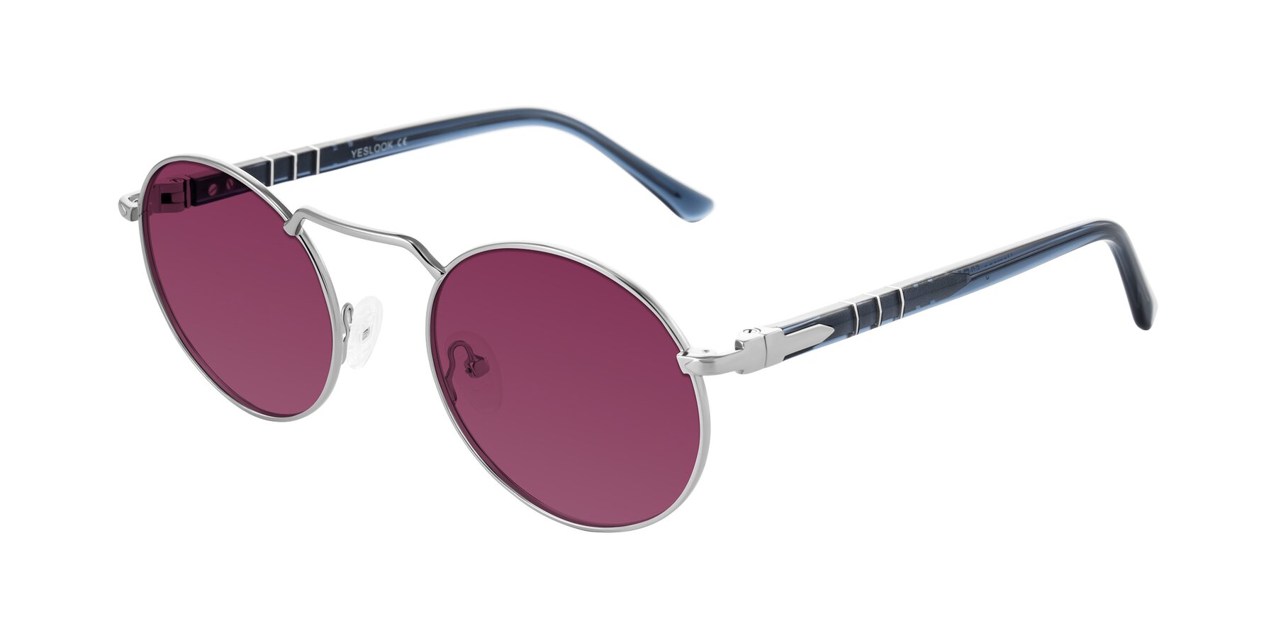 Angle of Parrong in Silver with Wine Tinted Lenses