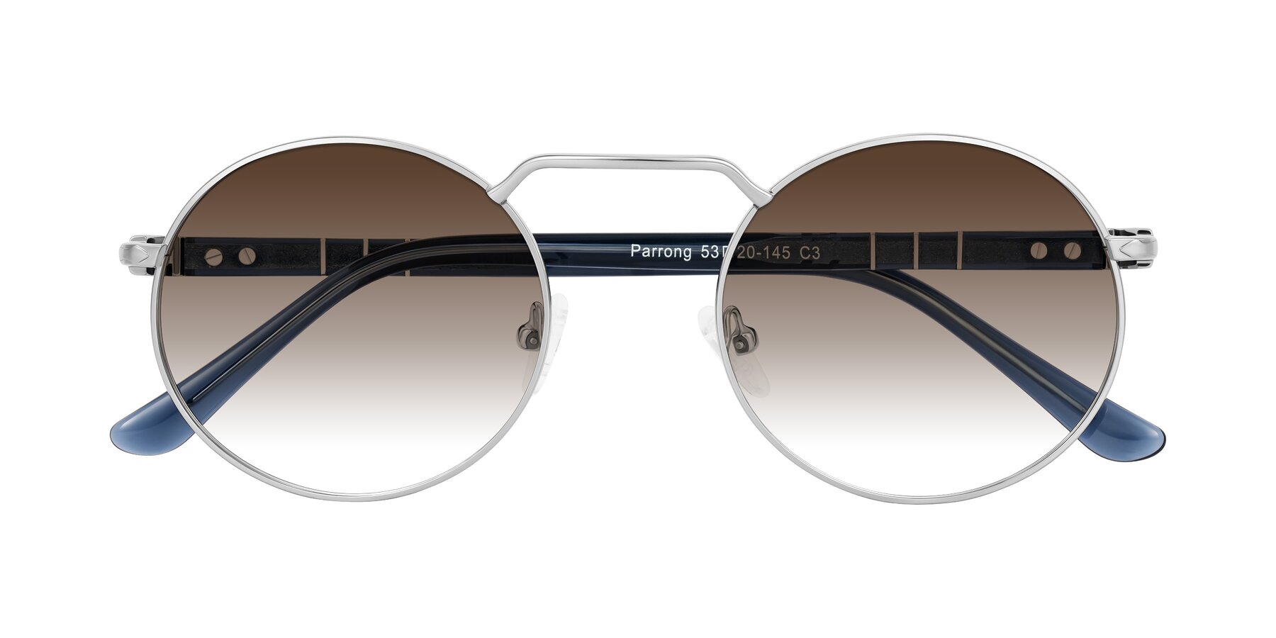 Folded Front of Parrong in Silver with Brown Gradient Lenses