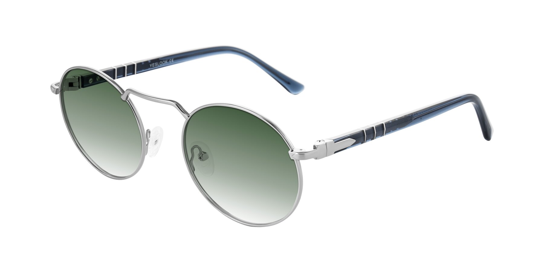 Angle of Parrong in Silver with Green Gradient Lenses