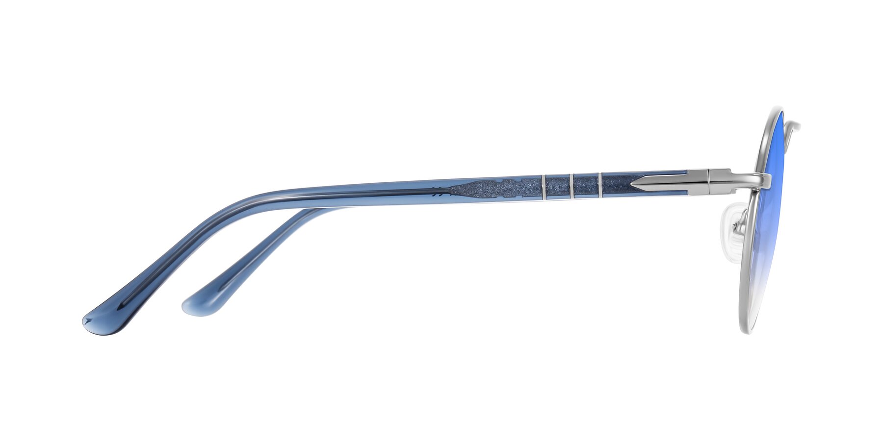Side of Parrong in Silver with Blue Gradient Lenses