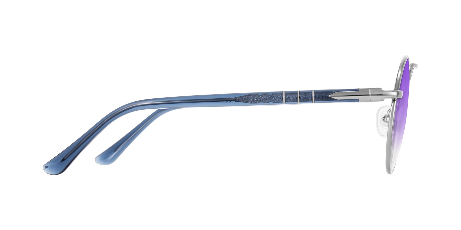 Side of Parrong in Silver with Purple Gradient Lenses