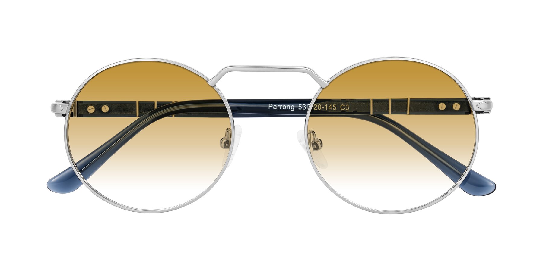Folded Front of Parrong in Silver with Champagne Gradient Lenses