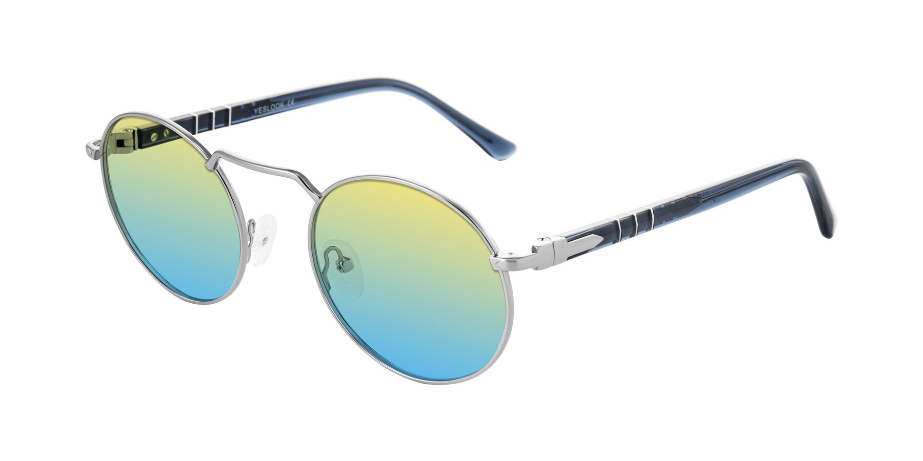 Angle of Parrong in Silver with Yellow / Blue Gradient Lenses