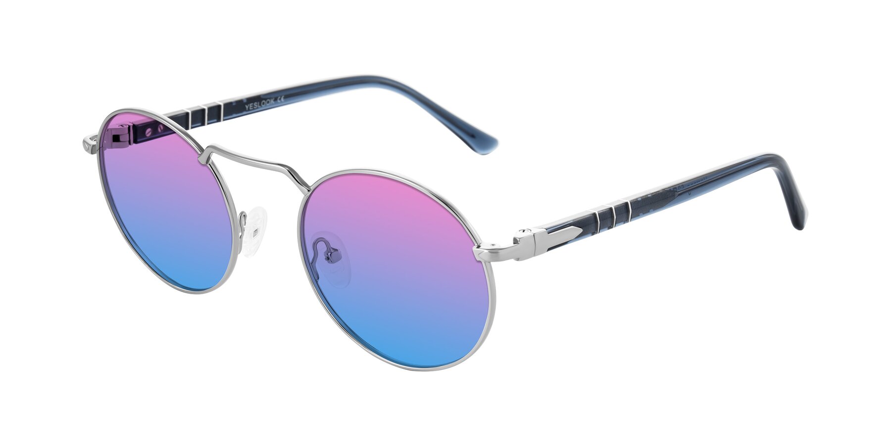 Angle of Parrong in Silver with Pink / Blue Gradient Lenses