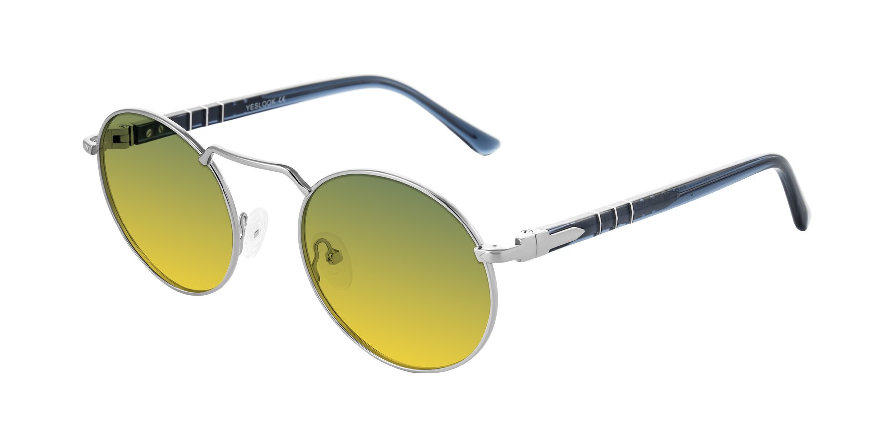 Angle of Parrong in Silver with Green / Yellow Gradient Lenses