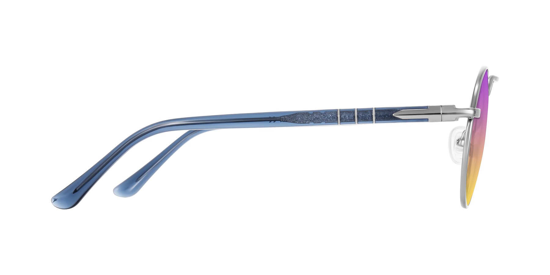 Side of Parrong in Silver with Purple / Yellow Gradient Lenses