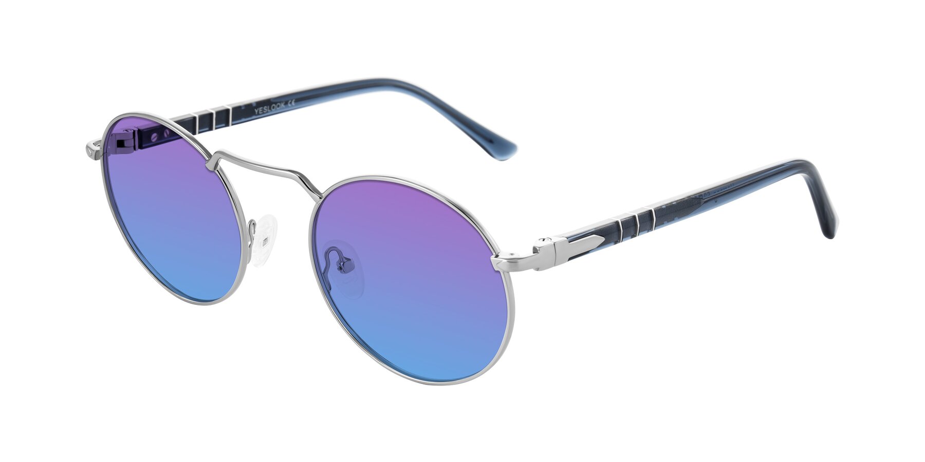 Angle of Parrong in Silver with Purple / Blue Gradient Lenses