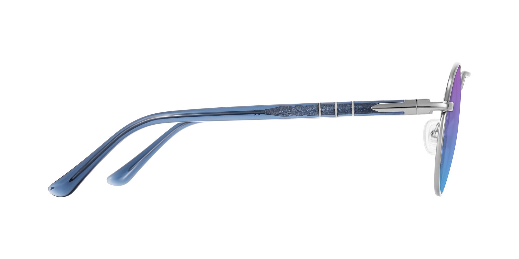 Side of Parrong in Silver with Purple / Blue Gradient Lenses