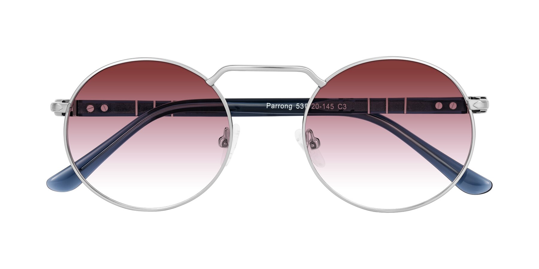 Folded Front of Parrong in Silver with Garnet Gradient Lenses