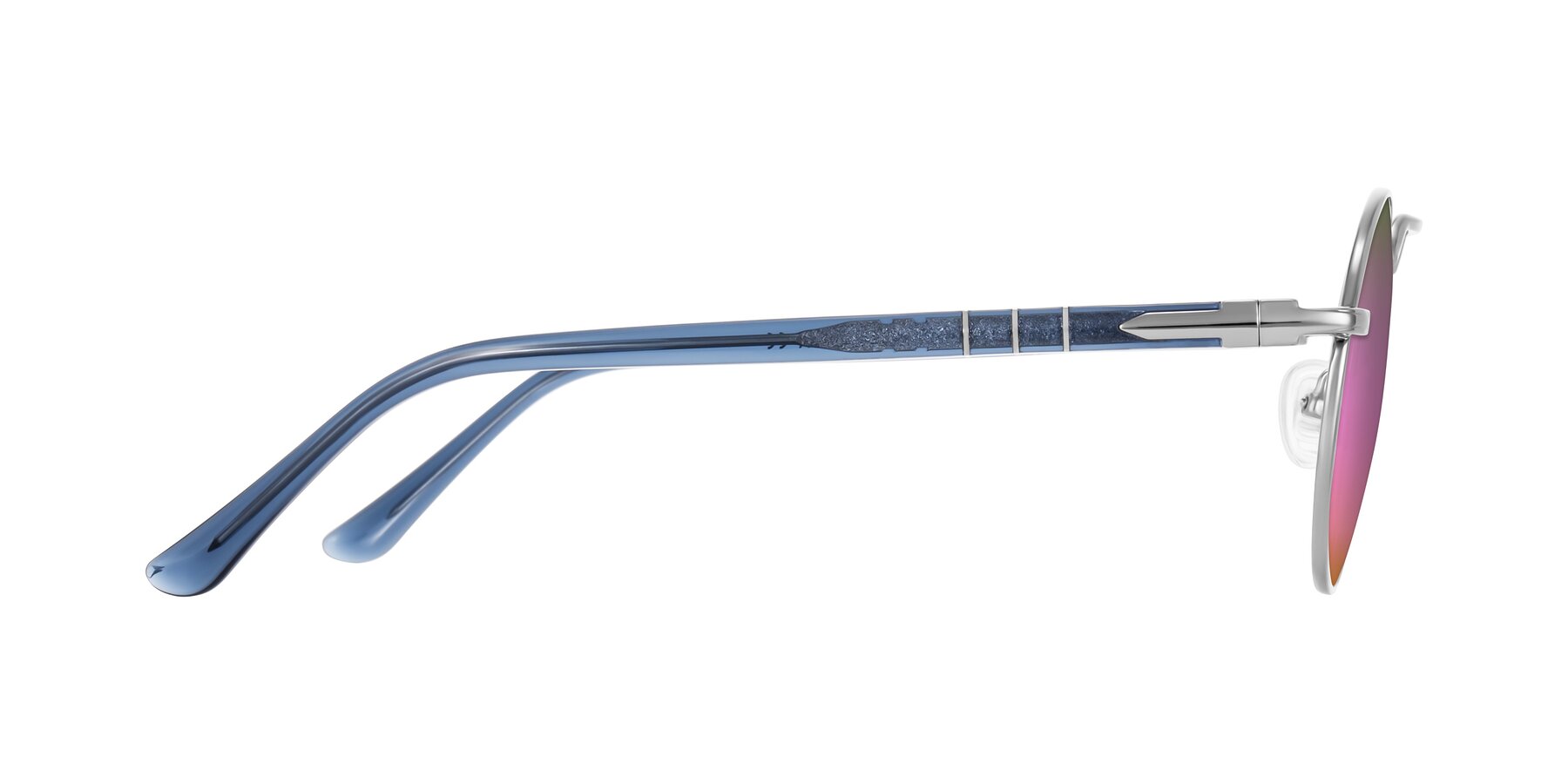 Side of Parrong in Silver with Pink Mirrored Lenses