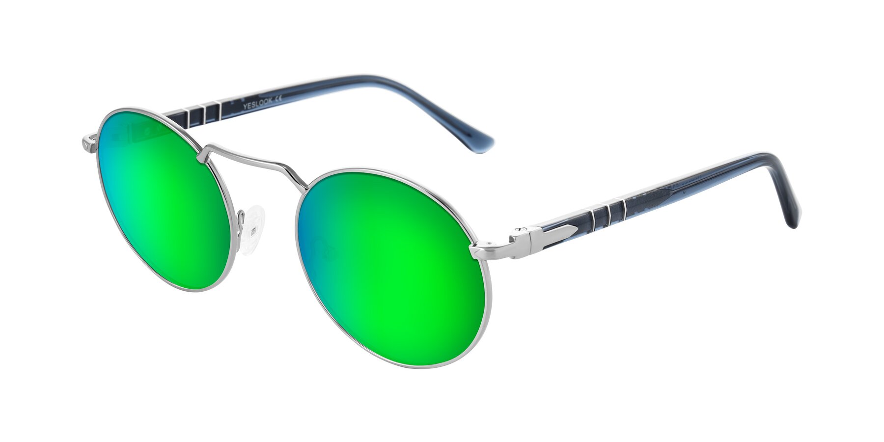 Angle of Parrong in Silver with Green Mirrored Lenses