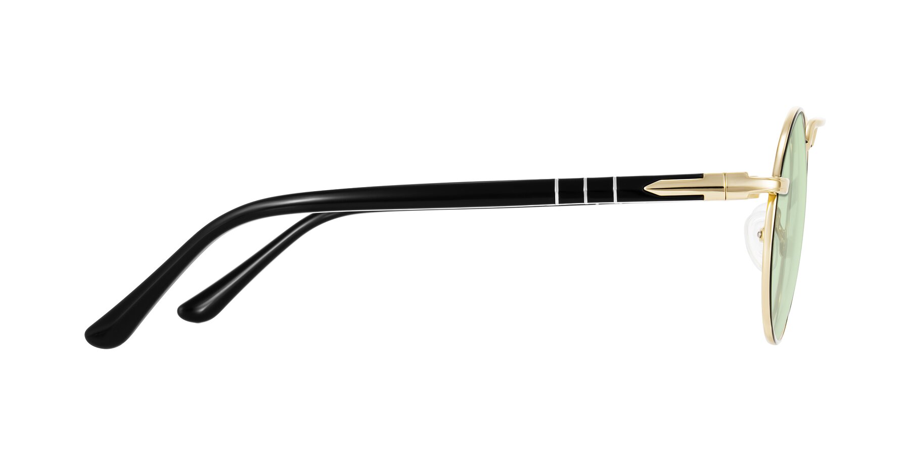 Side of Parrong in Black/Gold with Light Green Tinted Lenses