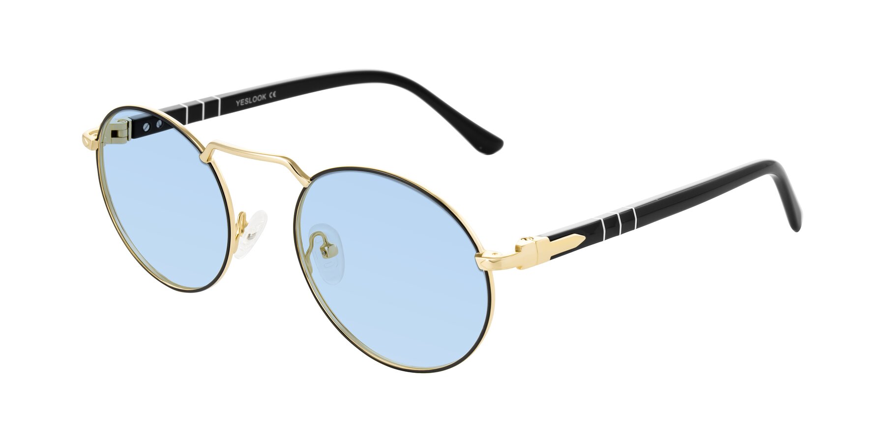 Angle of Parrong in Black/Gold with Light Blue Tinted Lenses