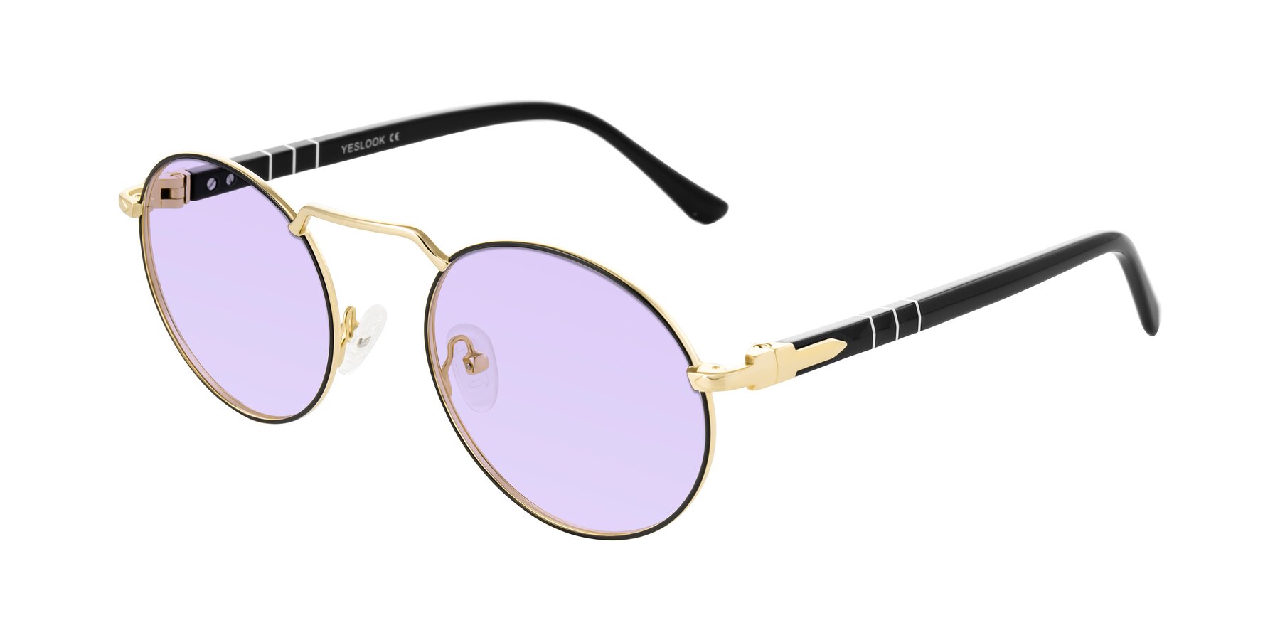 Angle of Parrong in Black/Gold with Light Purple Tinted Lenses