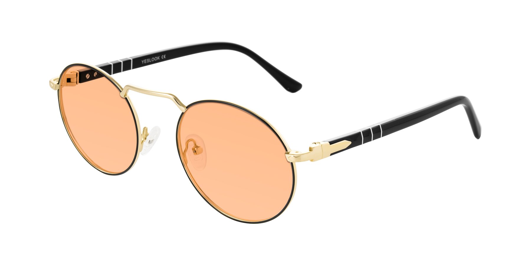 Angle of Parrong in Black/Gold with Light Orange Tinted Lenses