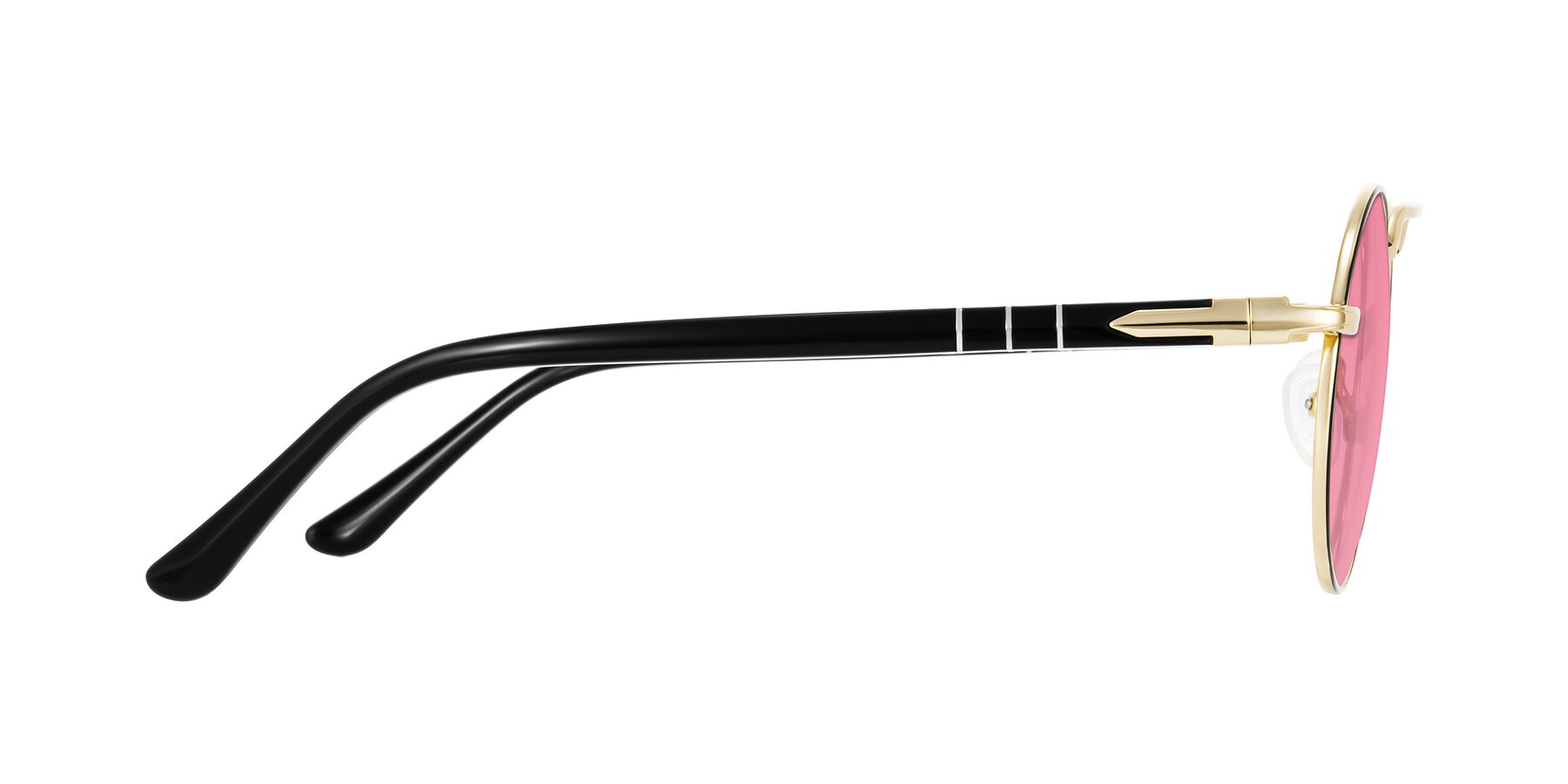 Side of Parrong in Black/Gold with Pink Tinted Lenses