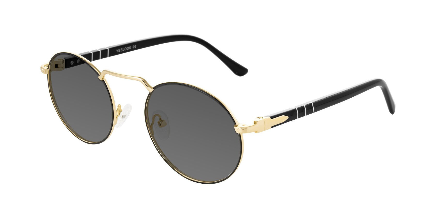 Angle of Parrong in Black/Gold with Medium Gray Tinted Lenses
