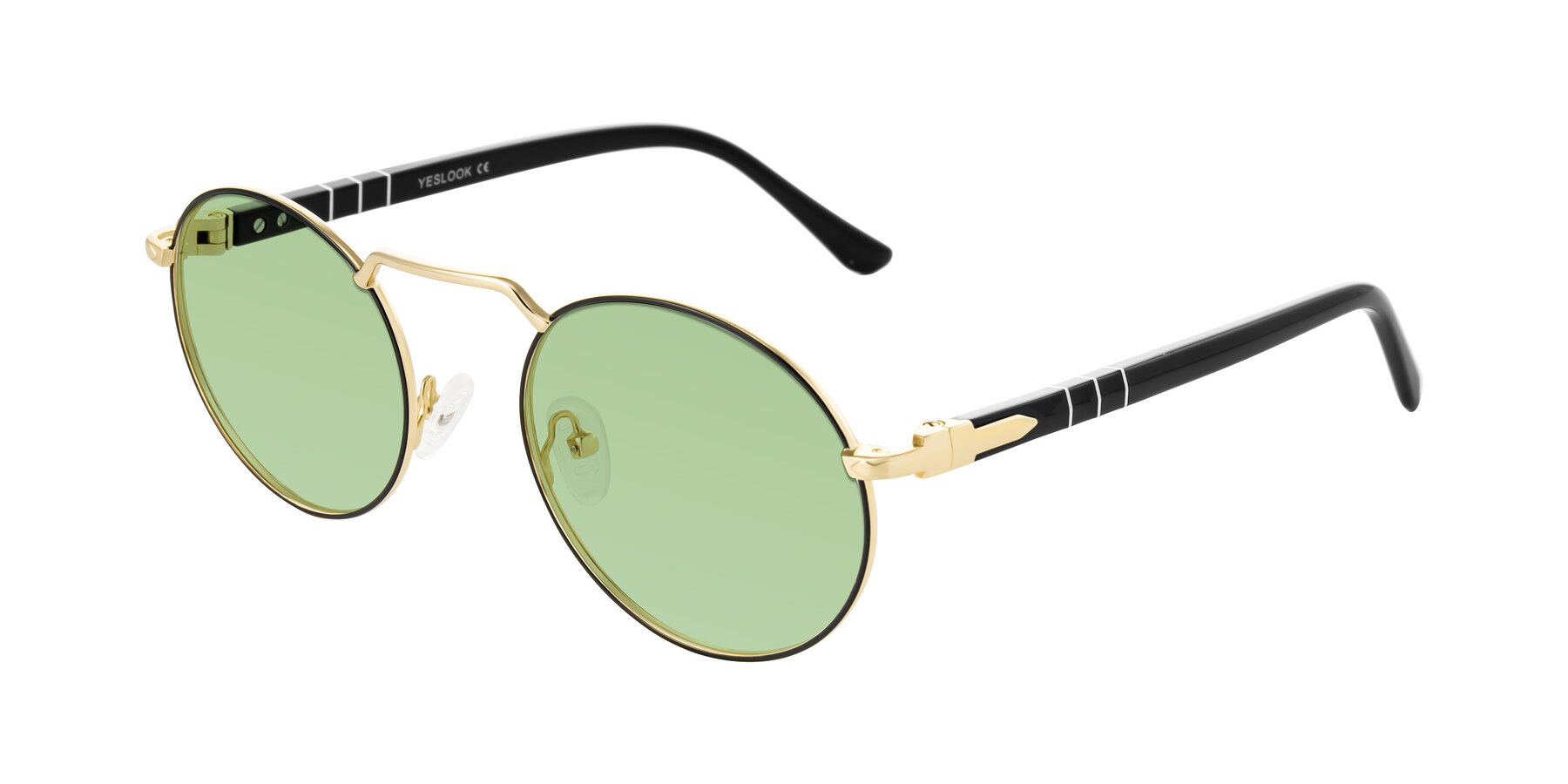 Angle of Parrong in Black/Gold with Medium Green Tinted Lenses