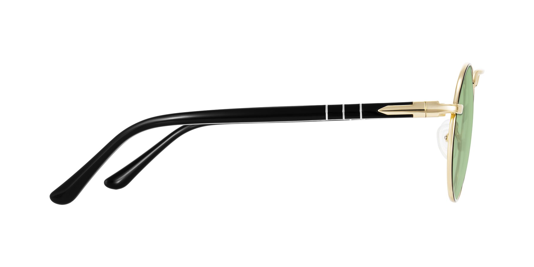 Side of Parrong in Black/Gold with Medium Green Tinted Lenses