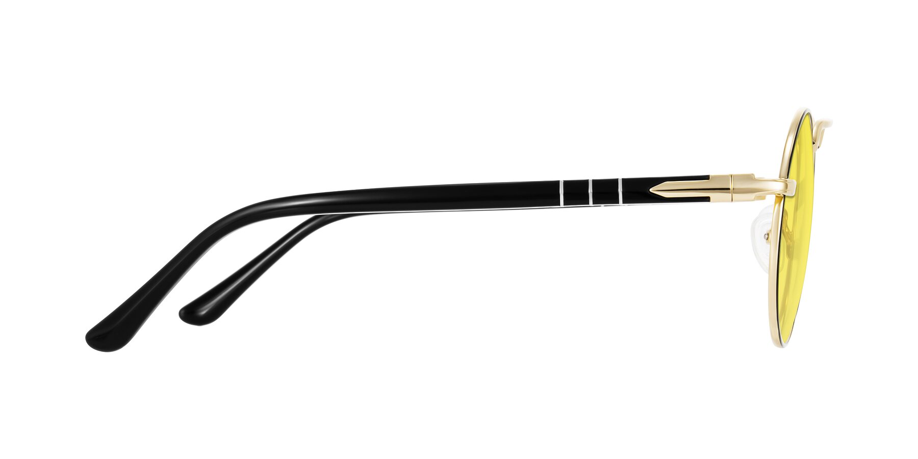 Side of Parrong in Black/Gold with Medium Yellow Tinted Lenses