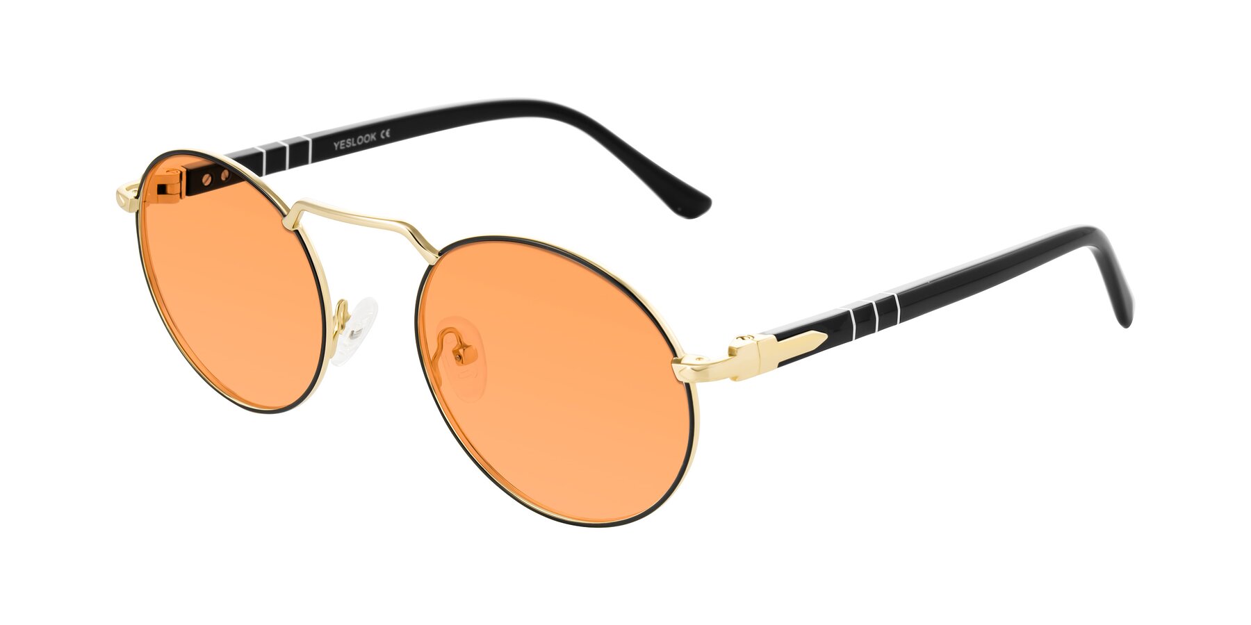 Angle of Parrong in Black/Gold with Medium Orange Tinted Lenses