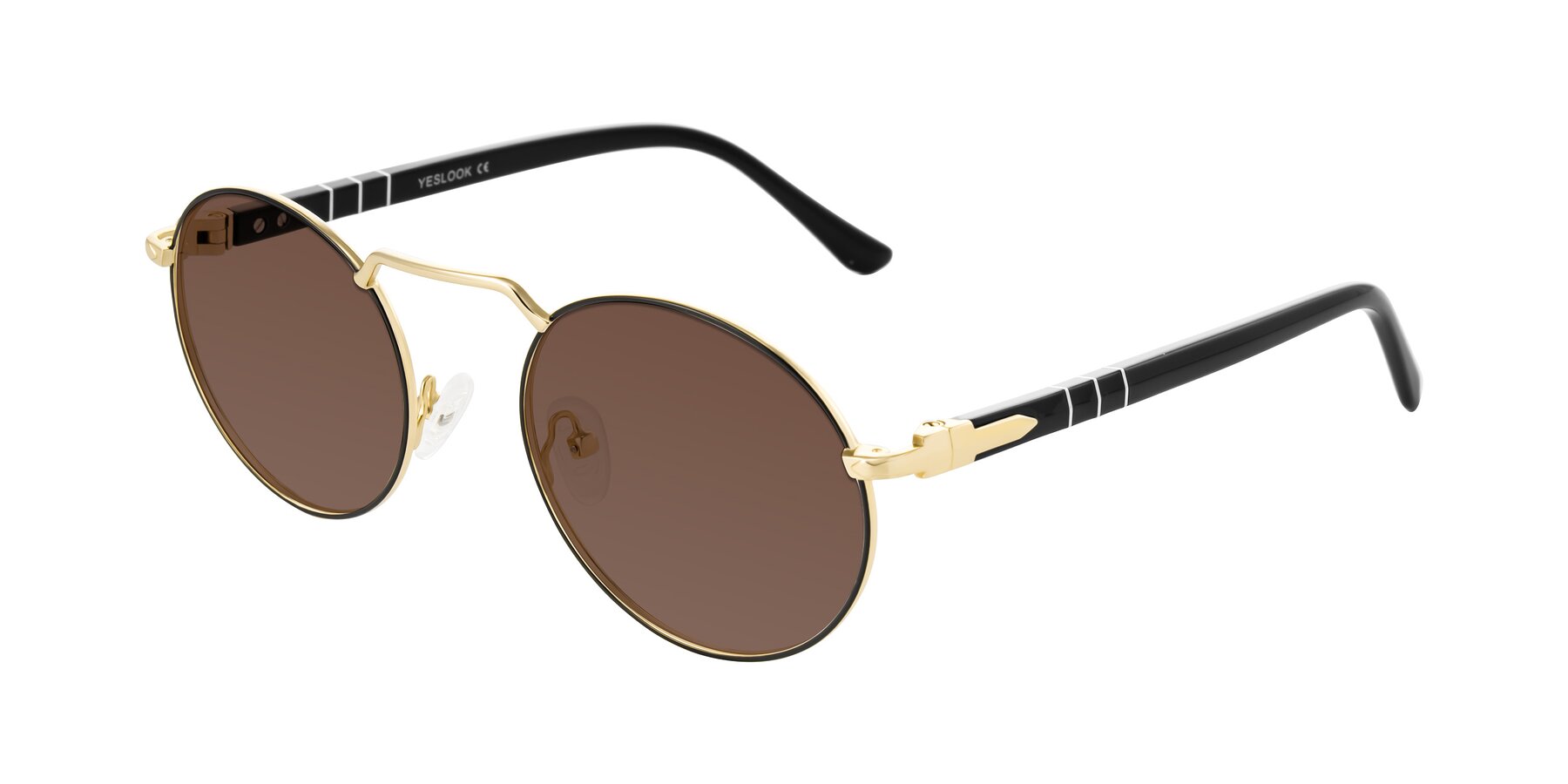 Angle of Parrong in Black/Gold with Brown Tinted Lenses