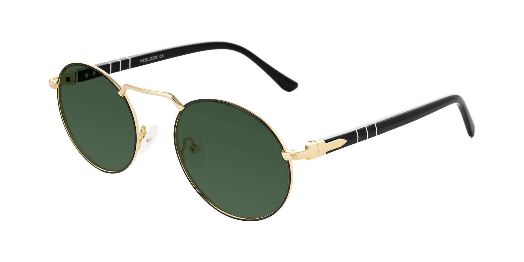 Angle of Parrong in Black/Gold with Green Tinted Lenses