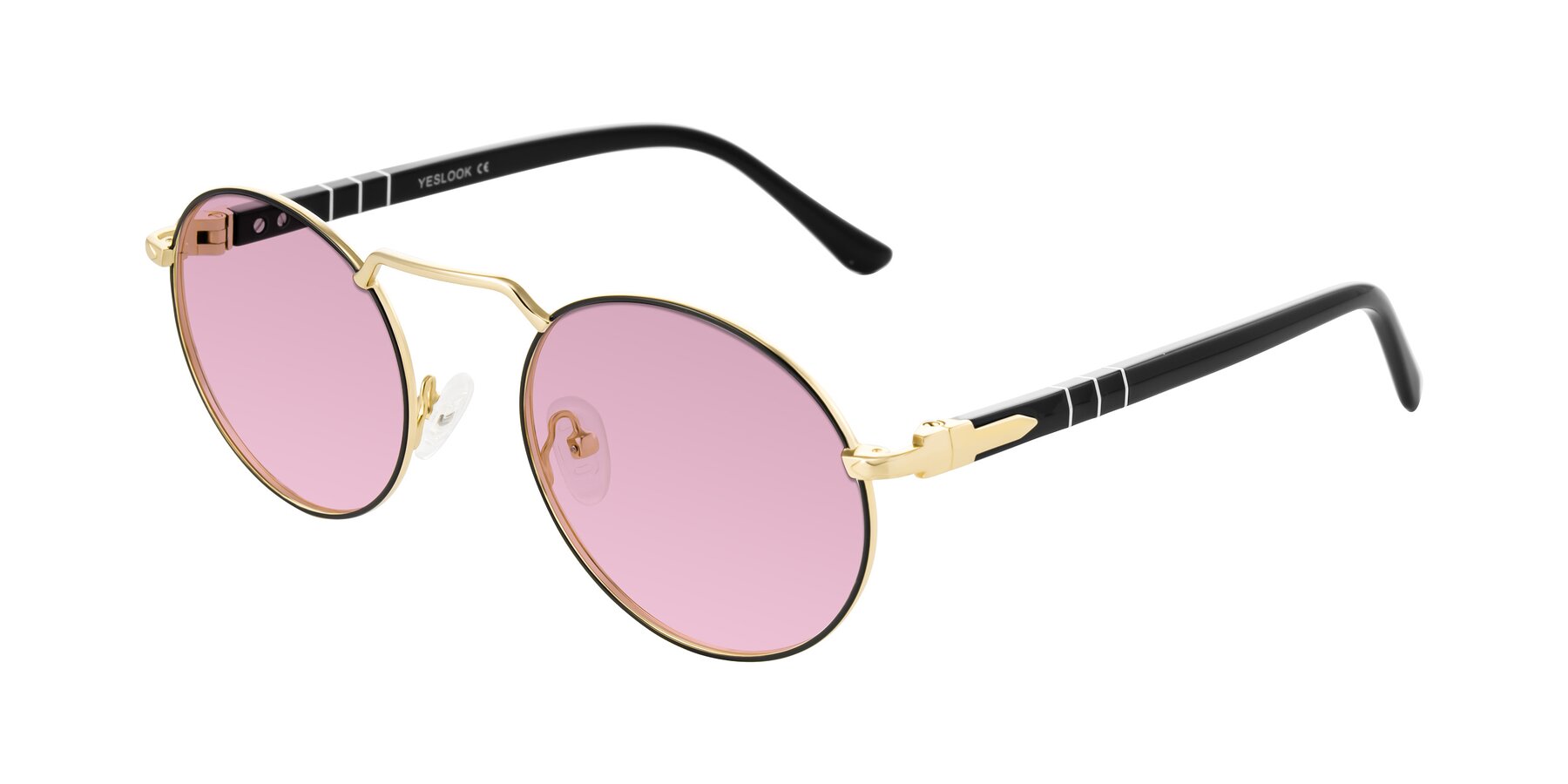 Angle of Parrong in Black/Gold with Light Wine Tinted Lenses