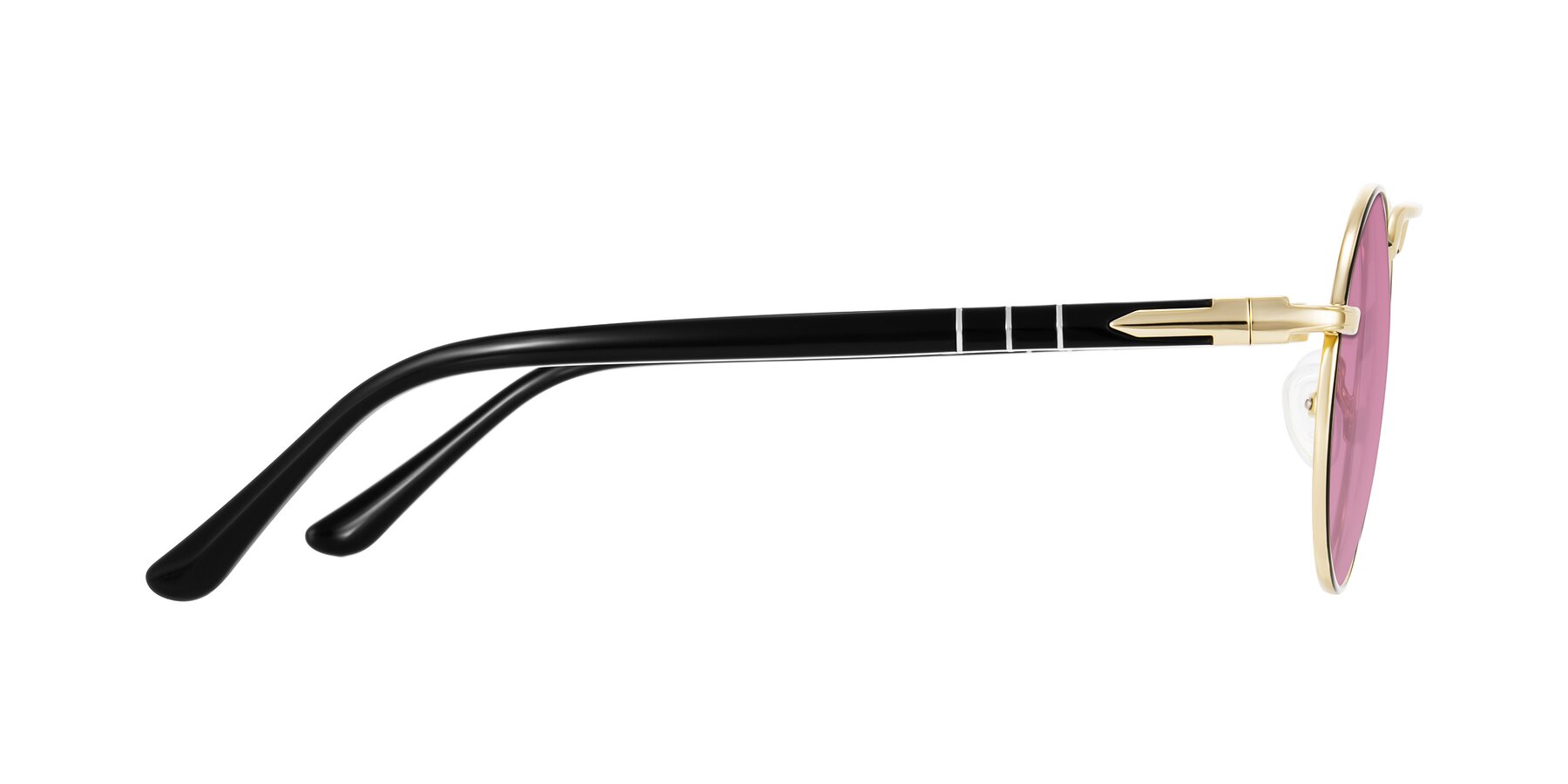 Side of Parrong in Black/Gold with Medium Wine Tinted Lenses