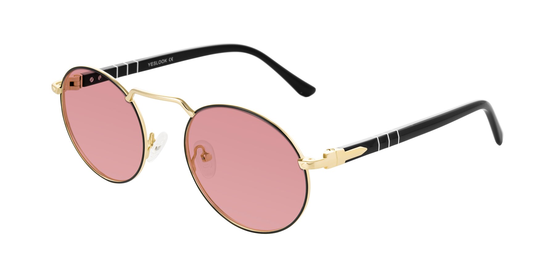 Angle of Parrong in Black/Gold with Medium Garnet Tinted Lenses