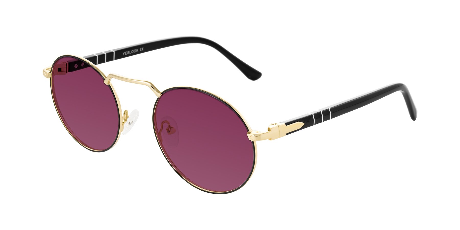 Angle of Parrong in Black/Gold with Wine Tinted Lenses