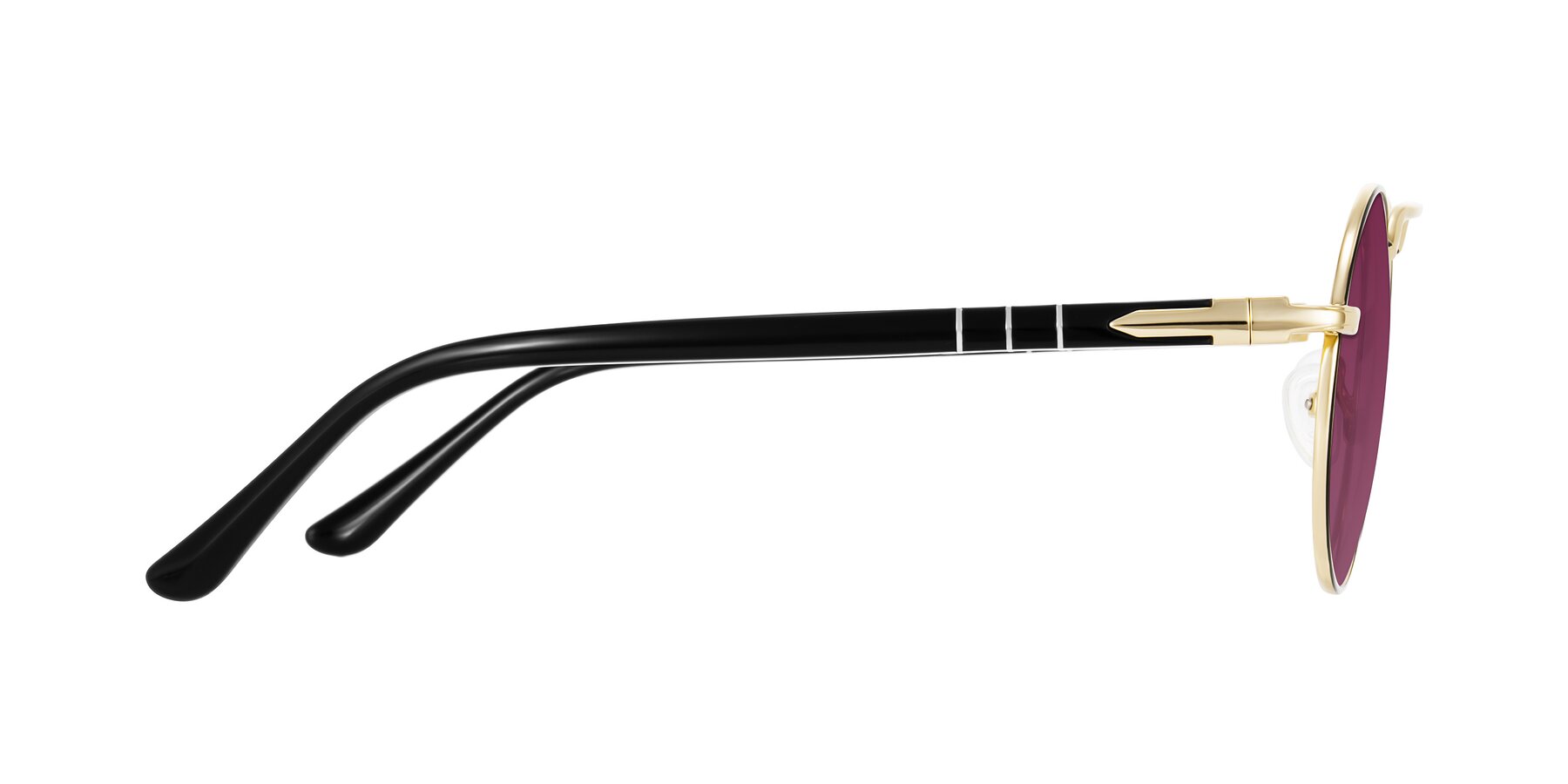 Side of Parrong in Black/Gold with Wine Tinted Lenses
